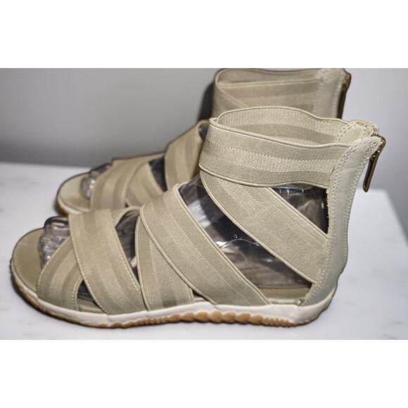 SOREL Ella Lace Gladiator Sandals – Sage Green Elastic Straps – Women’s Size 7.5 - Picture 1 of 13